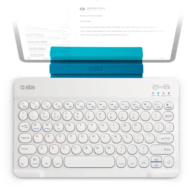 SBS Funk-Tastatur QWERTY Englisch mit Ständer 44h