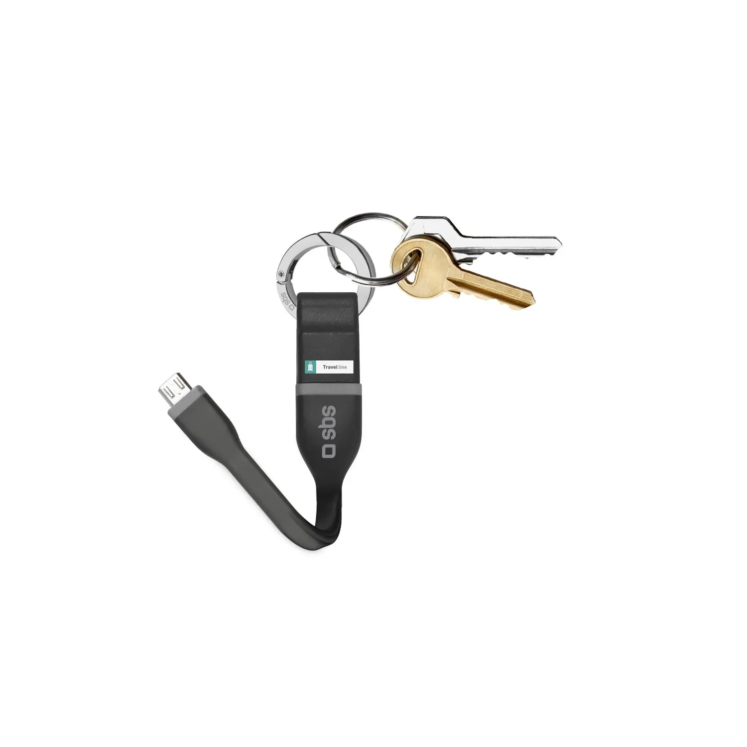 SBS Micro USB Kabel Schlüsselanhänger schwarz Laden
