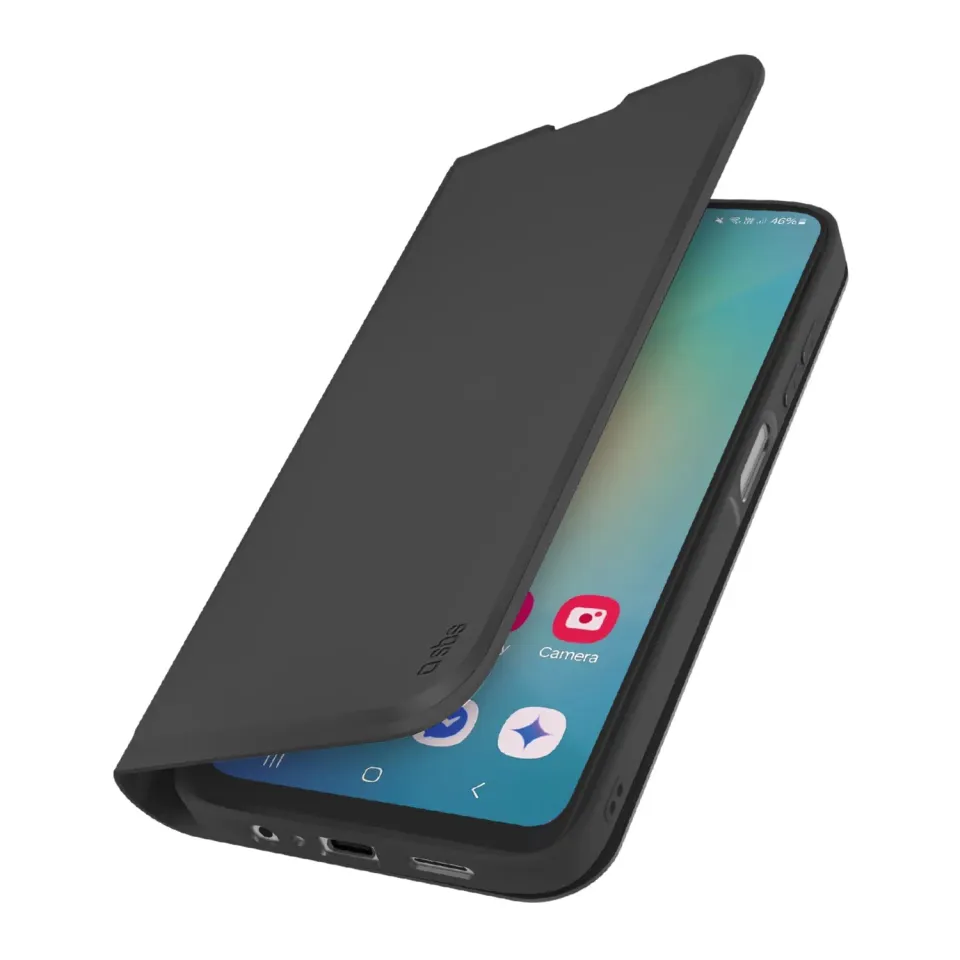SBS Wallet Smooth Samsung A07 Handyhülle schwarz Bookstyle