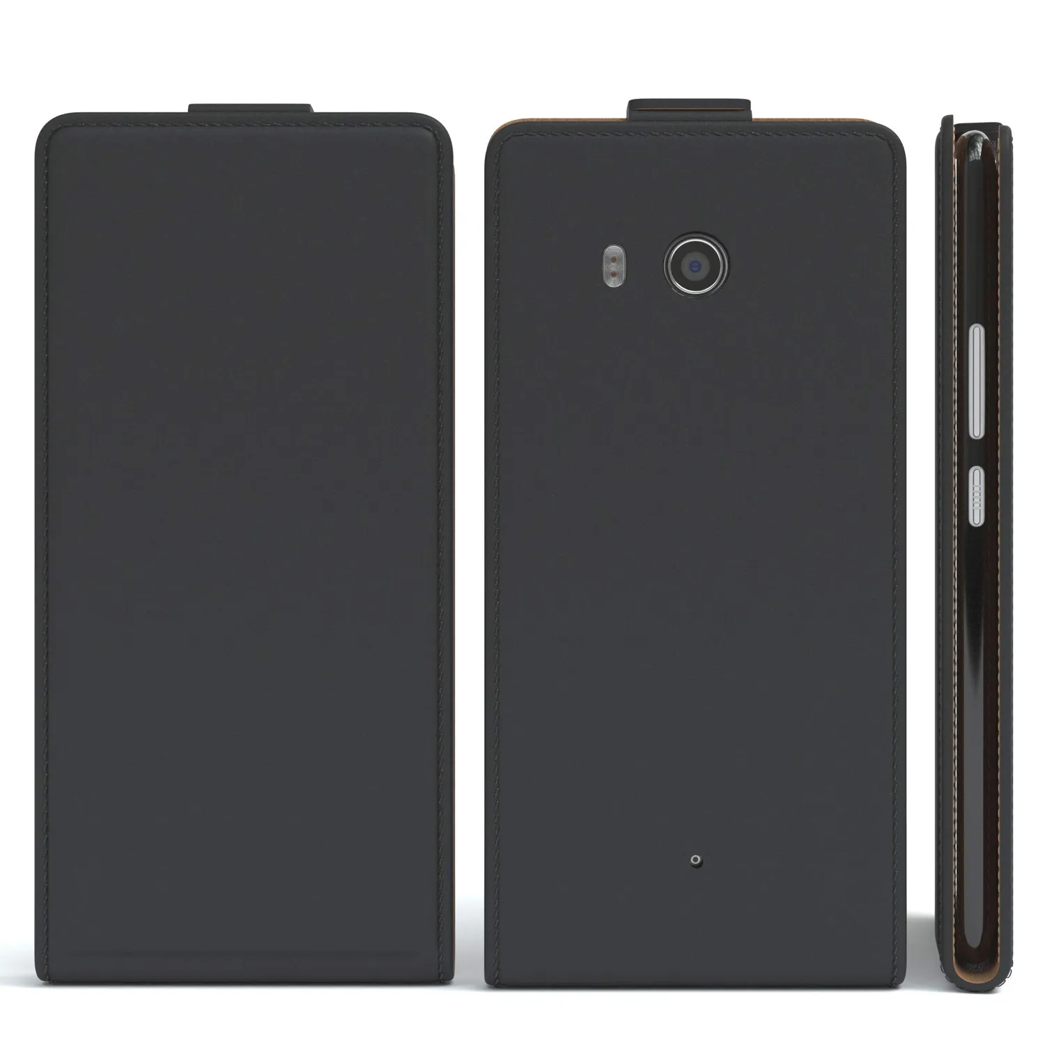 EAZY CASE Huawei Ascend Y300 Klapphülle schwarz Kunstleder