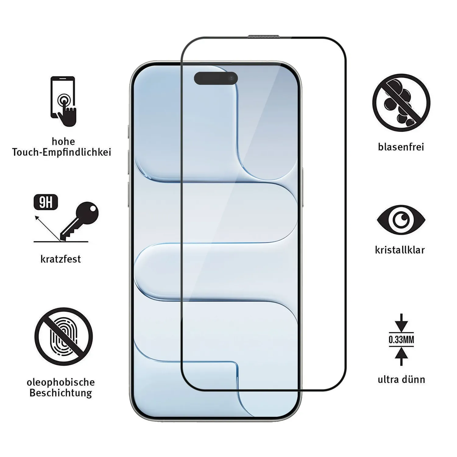 arktis iPhone Air Panzerglas Schutzfolie 2 Stück blasenfrei