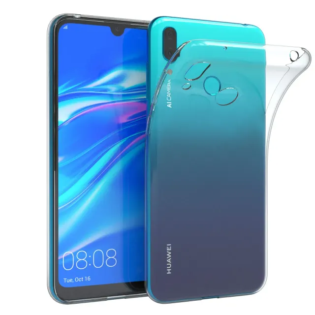 EAZY CASE Huawei Y7 Prime 2019 Silikonhülle Transparent 0,8mm