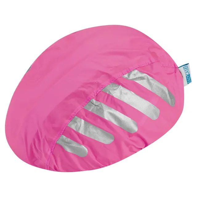 EAZY CASE Helmüberzug Fahrradhelm Regenschutz Pink Reflektor