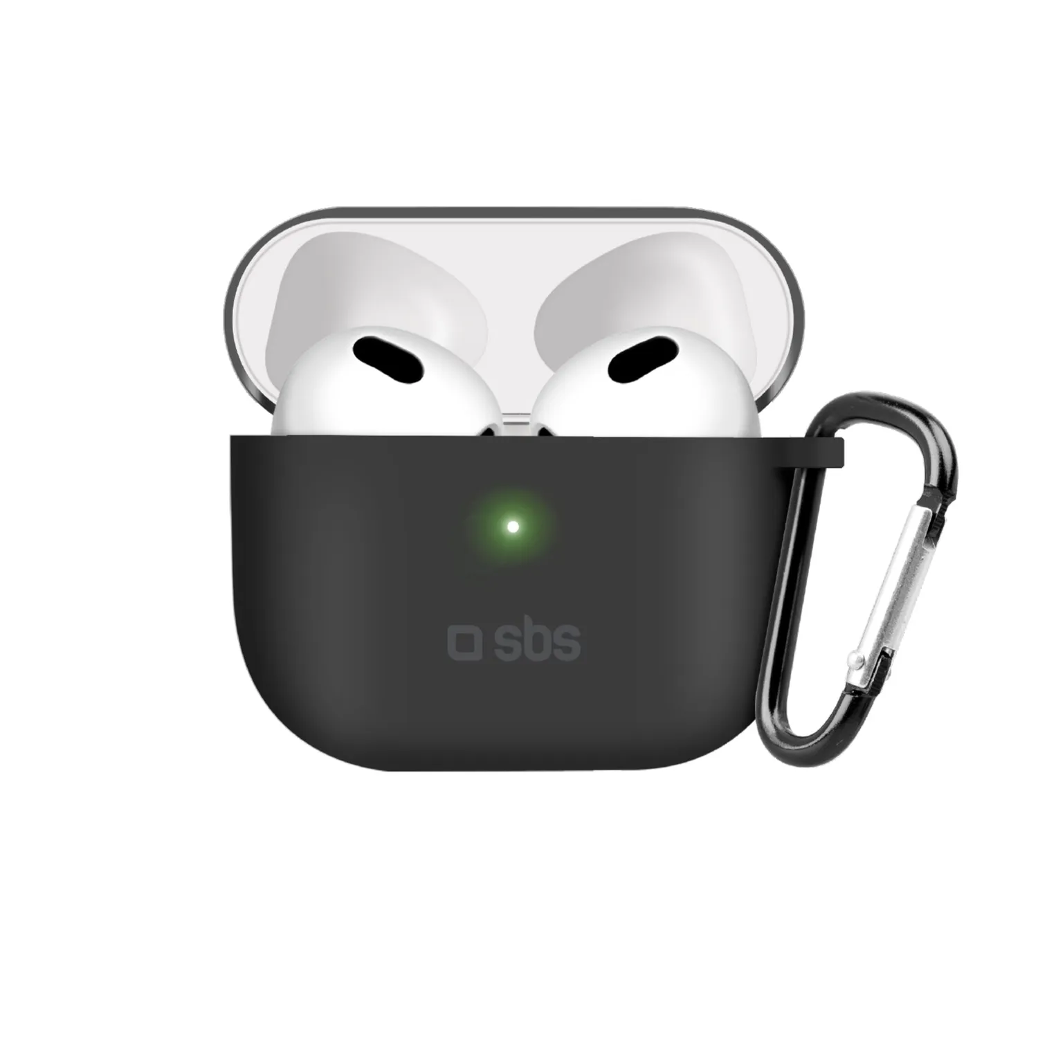 SBS AirPods 3 Silikonhülle schwarz mit Karabiner