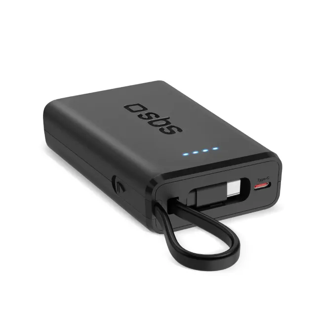 SBS Powerbank 10000 mAh PD 20W mit USB-C-Kabel