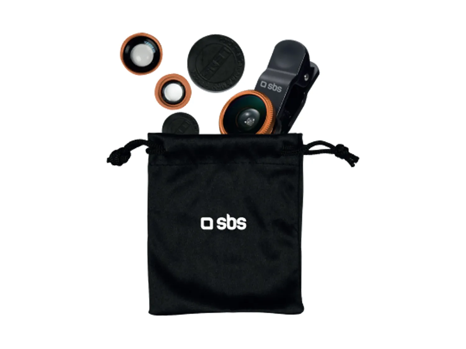 SBS Smartphone Linsenset 3in1 Makro Weitwinkel Fisheye
