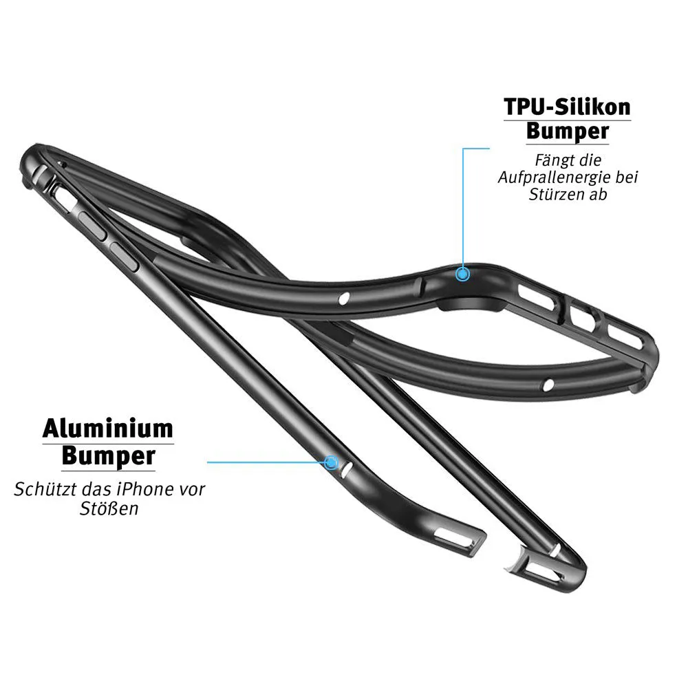 arktis AirZERO iPhone 15 Pro Max Bumper Schwarz Alu