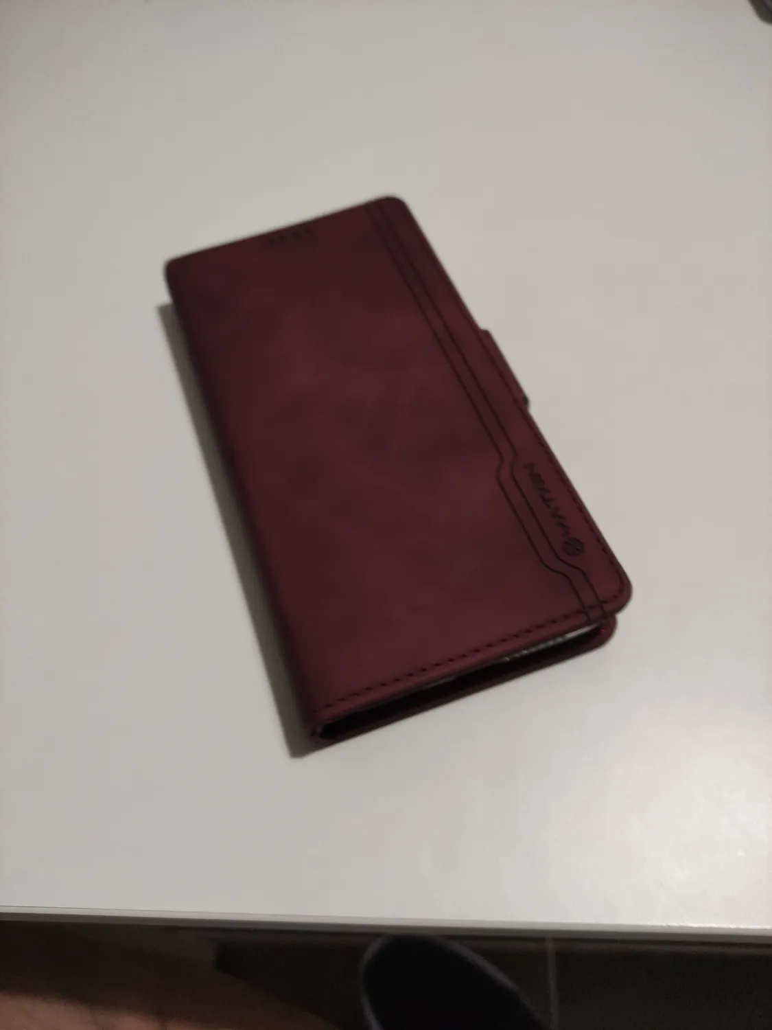 YATWIN Redmi Note 8 Pro Klapphülle Leder Weinrot RFID