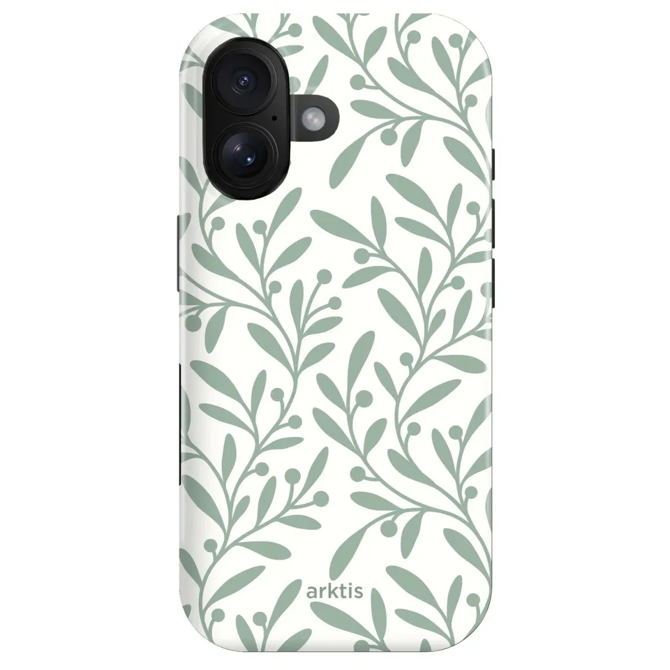 arktis iPhone 16 Plus Hülle Olive mit Print