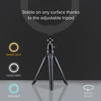 SBS Selfie Ringlicht 20cm mit Stativ 3 Lichtfarben