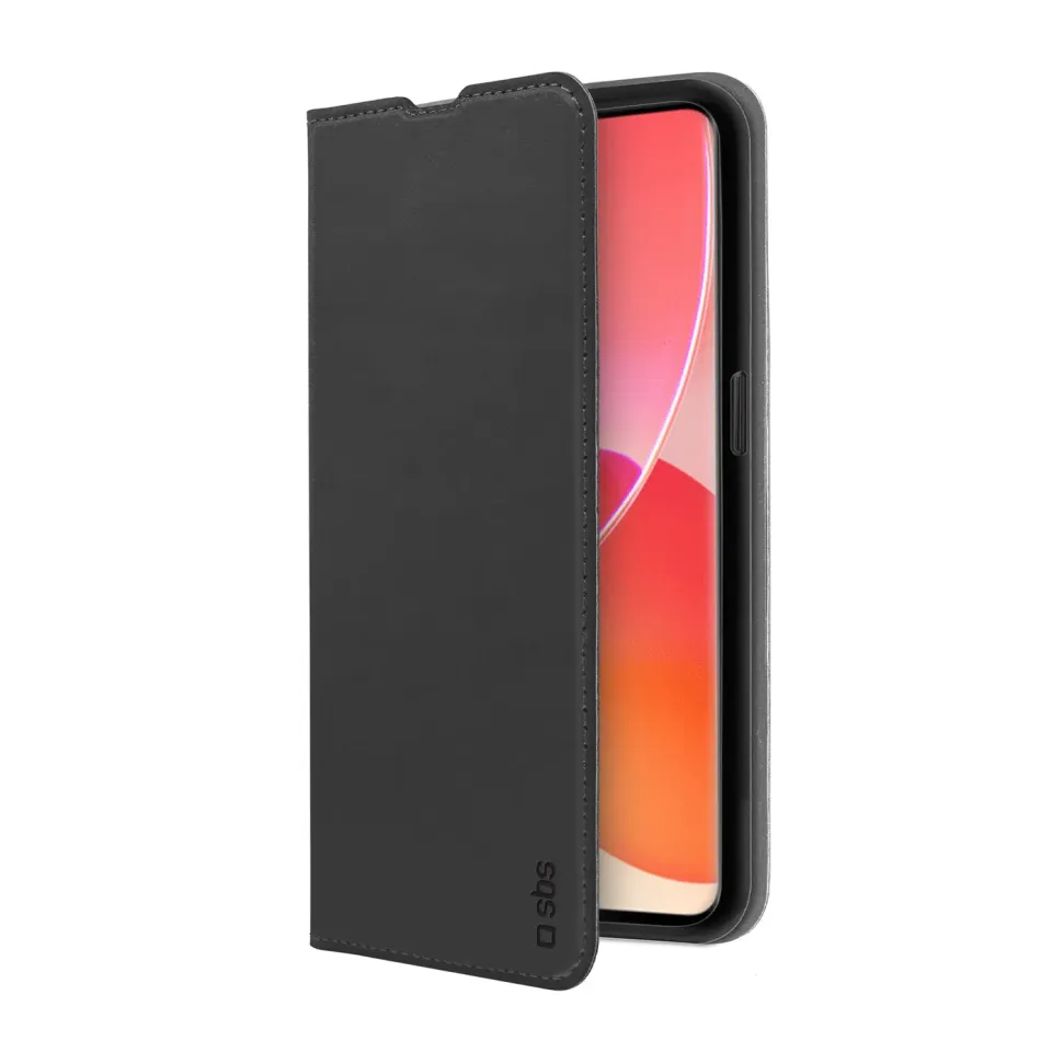 SBS Book Wallet Lite Klapphülle Oppo Reno 6 Pro Schwarz mit Kartenfach