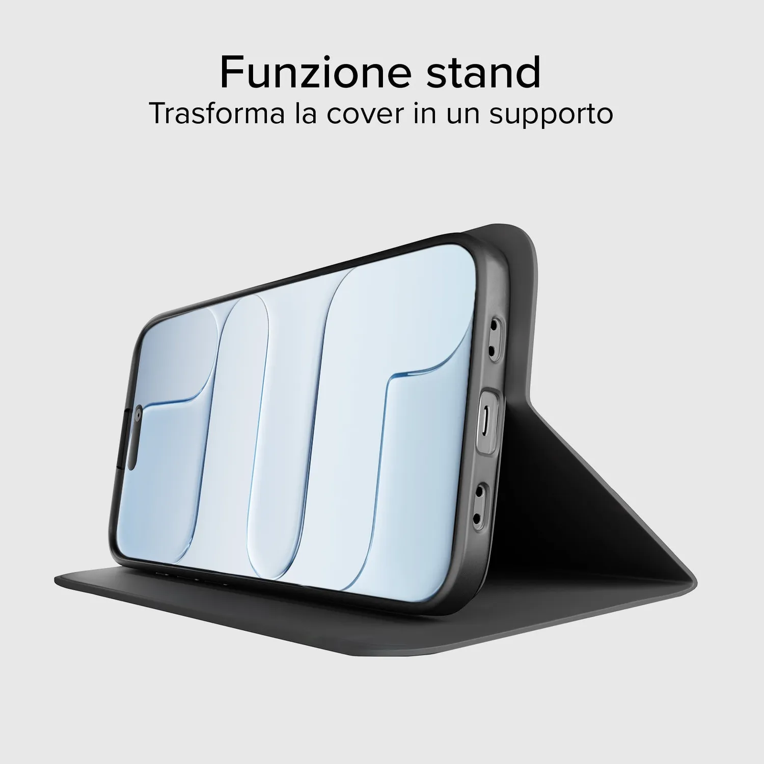 SBS Wallet Smooth Bookcover iPhone Air schwarz Stand