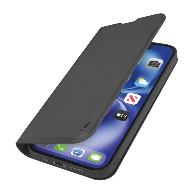 SBS Wallet Smooth Klapphülle iPhone 16e schwarz