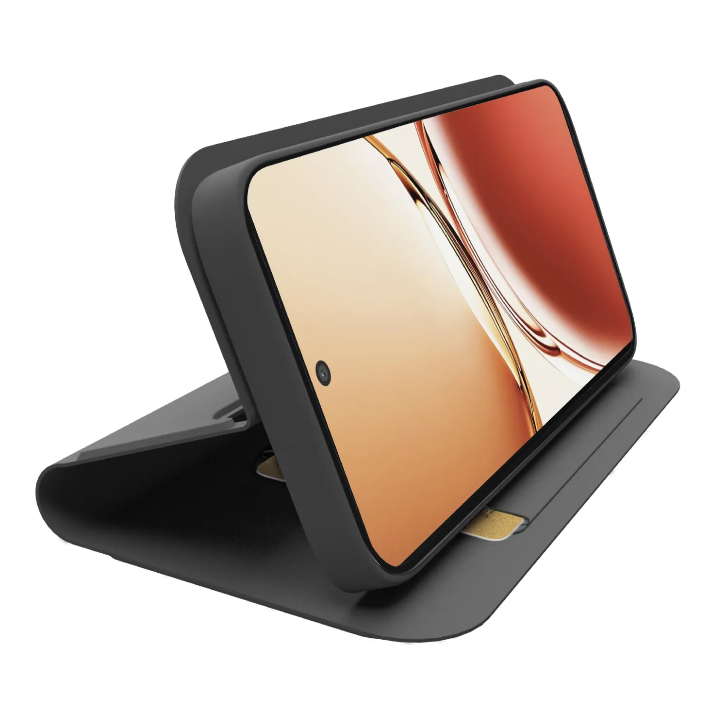 SBS Wallet Smooth Oppo Reno 12F 5G Hülle Schwarz Soft-Touch