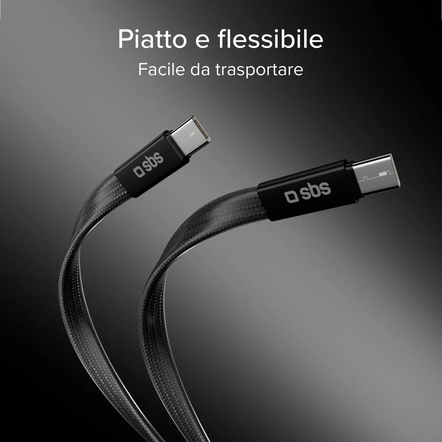 SBS USB-C 2.0 Ladekabel 1m Schwarz 60W Schnellladung