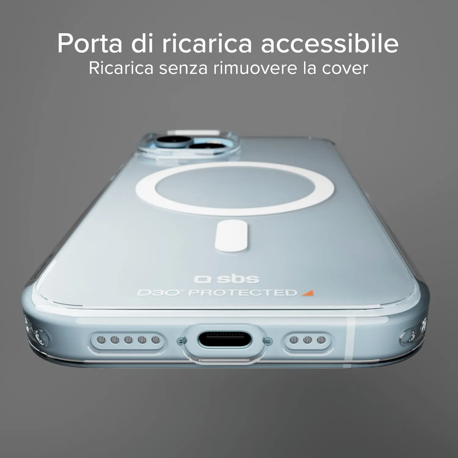 SBS D3O Handyhülle iPhone 15 Plus Transparent MagSafe