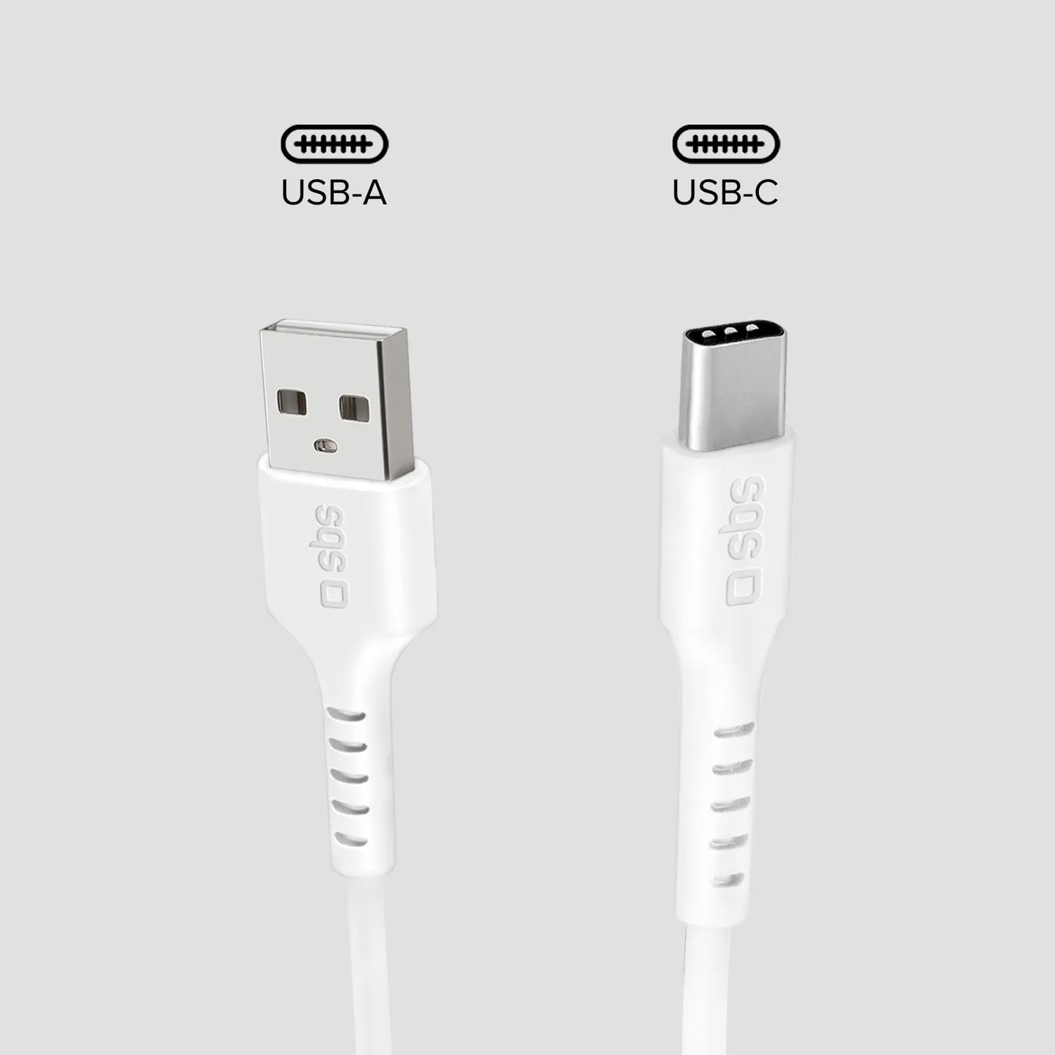 SBS USB-A USB-C Kabel 1m Schwarz Laden Daten 480Mbps