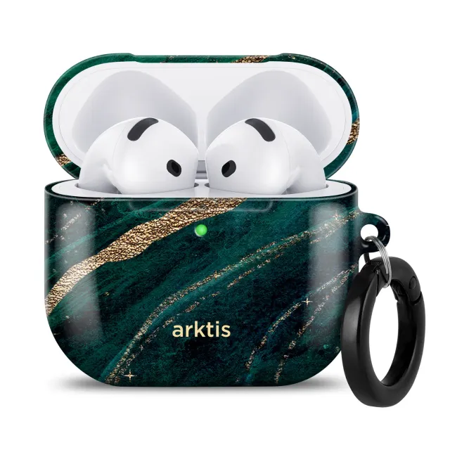 arktis AirPods 4 Hülle Green Marble Marmor-Print