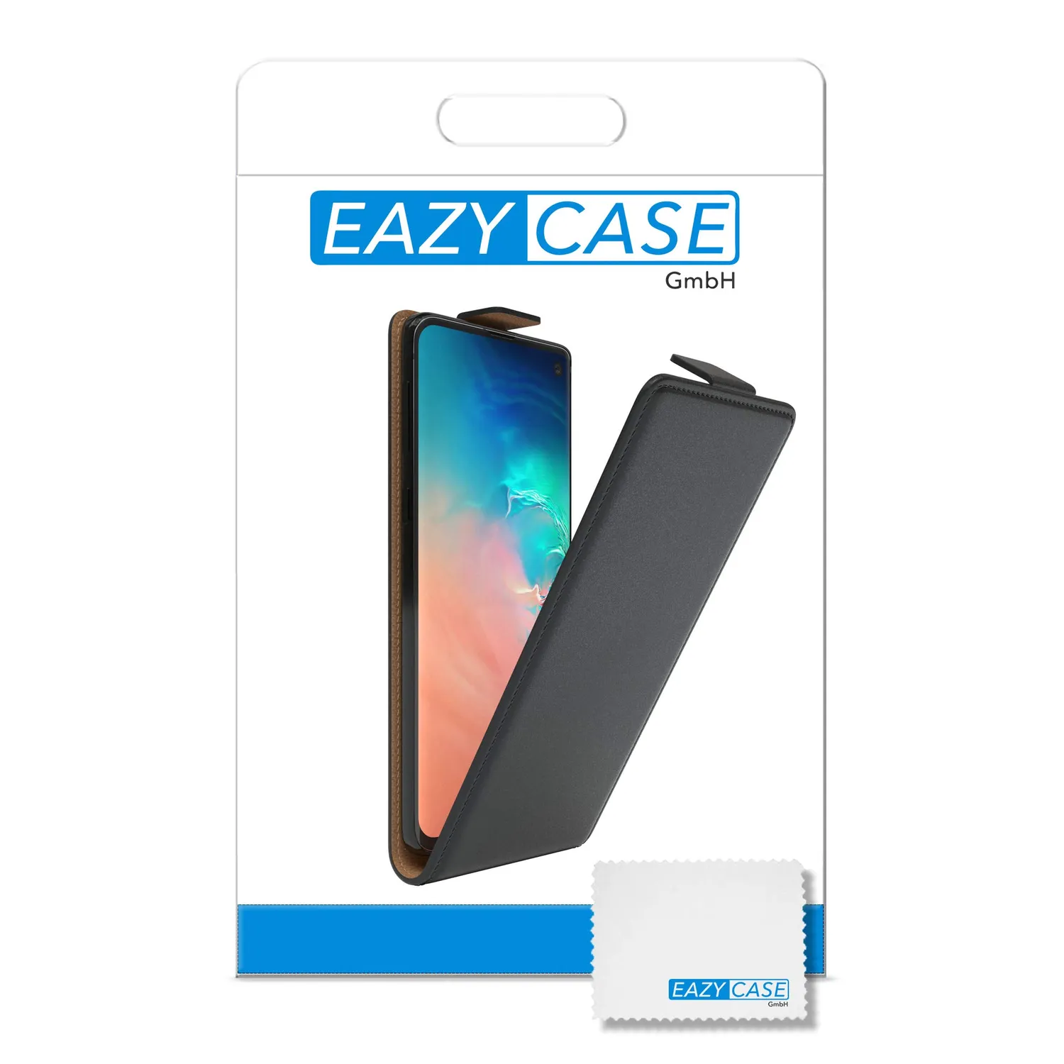 EAZY CASE Galaxy S10 Klapphülle Schwarz Kunstleder