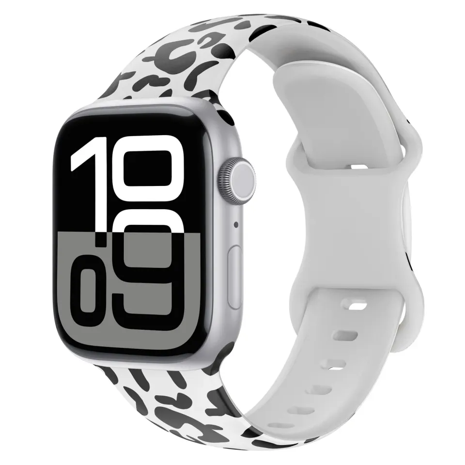 arktisband Snow Leopard Apple Watch Armband 44mm Silikon Leo