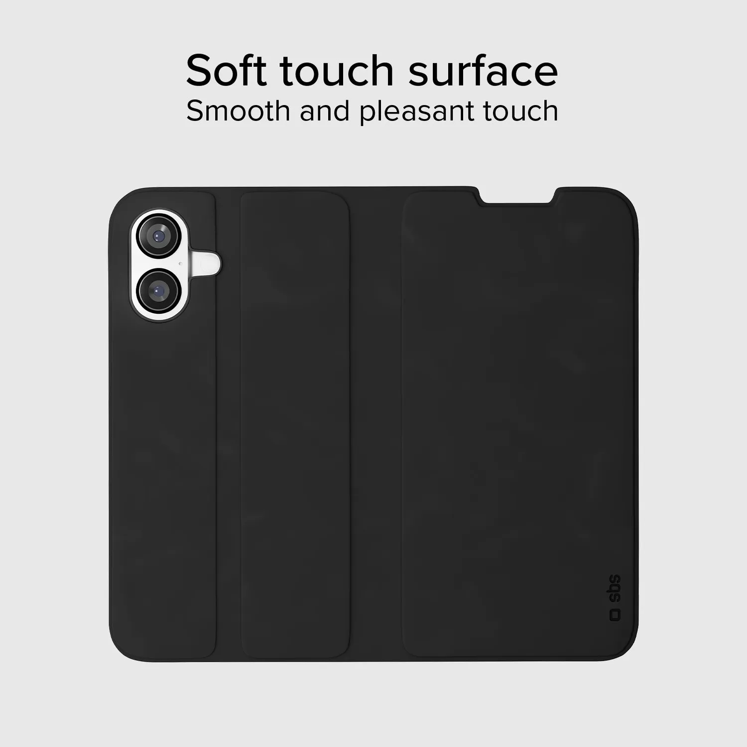 SBS Wallet Smooth iPhone 17 Bookcover Schwarz Stand