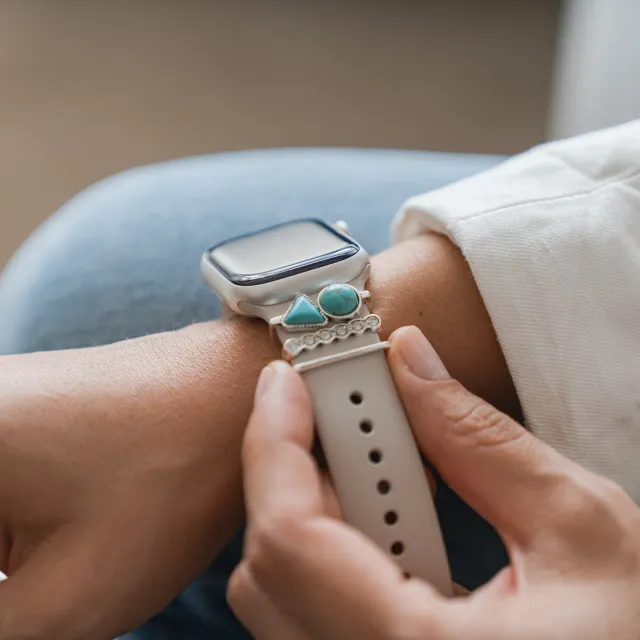 arktisband Opal Apple Watch Charms Silber