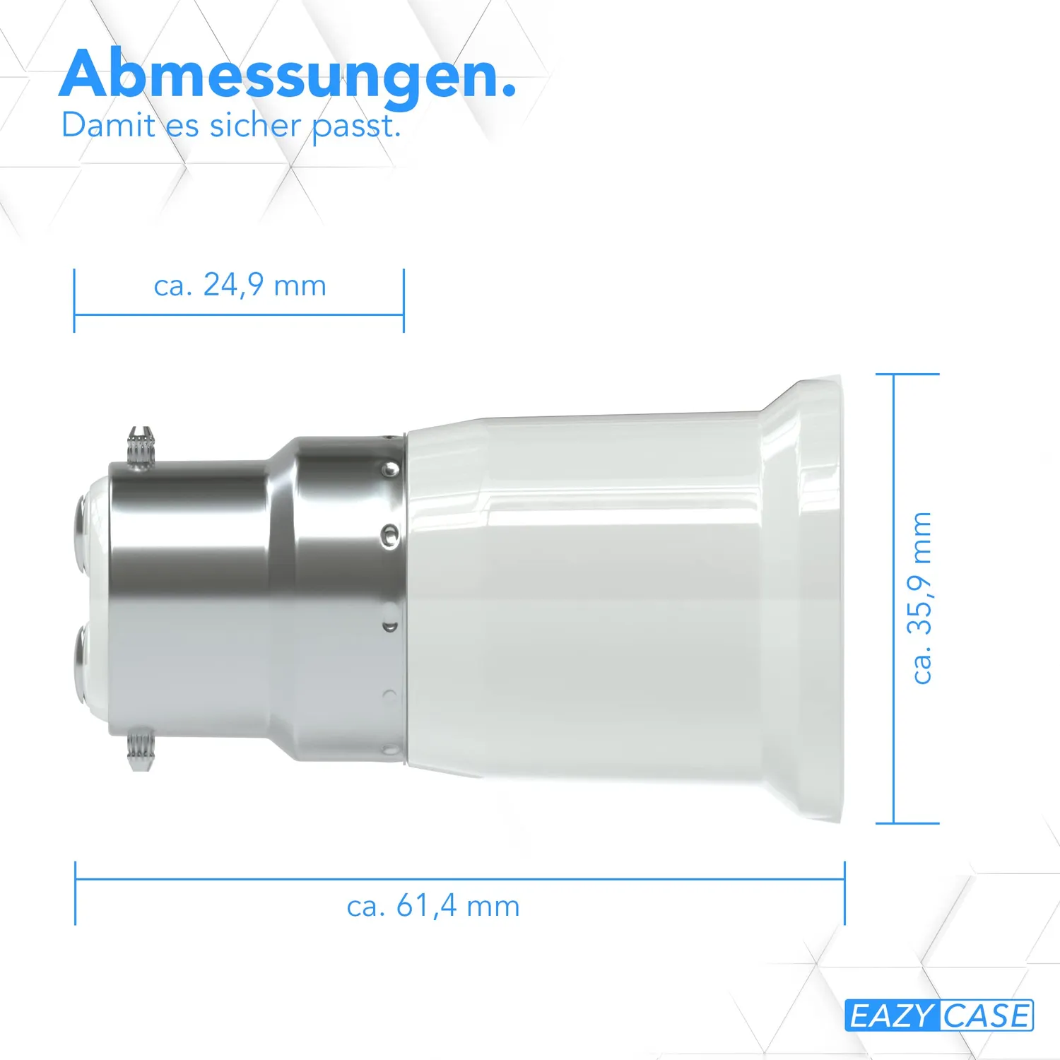 EAZY CASE Y-Form B22 E27 Lampenadapter 4er Weiß