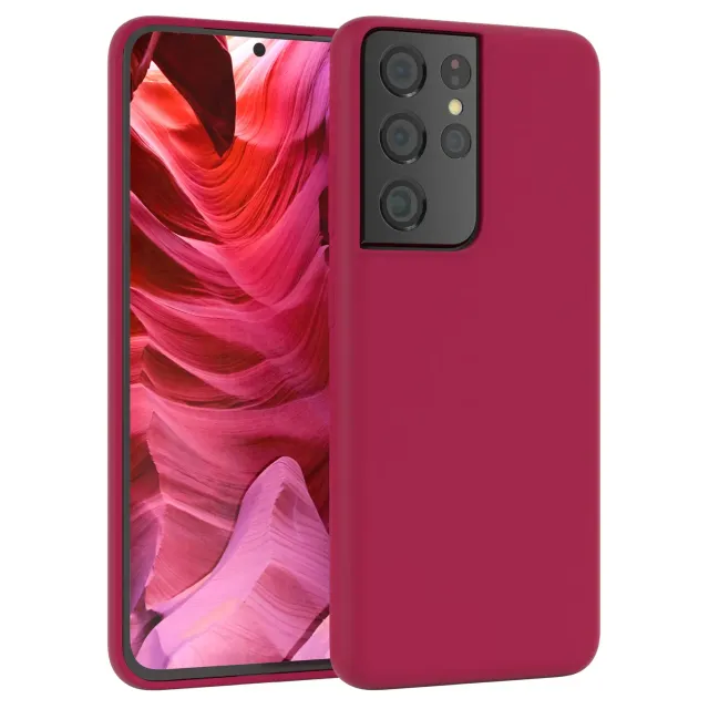 EAZY CASE Galaxy S21 Ultra 5G Silikonhülle Beere Premium