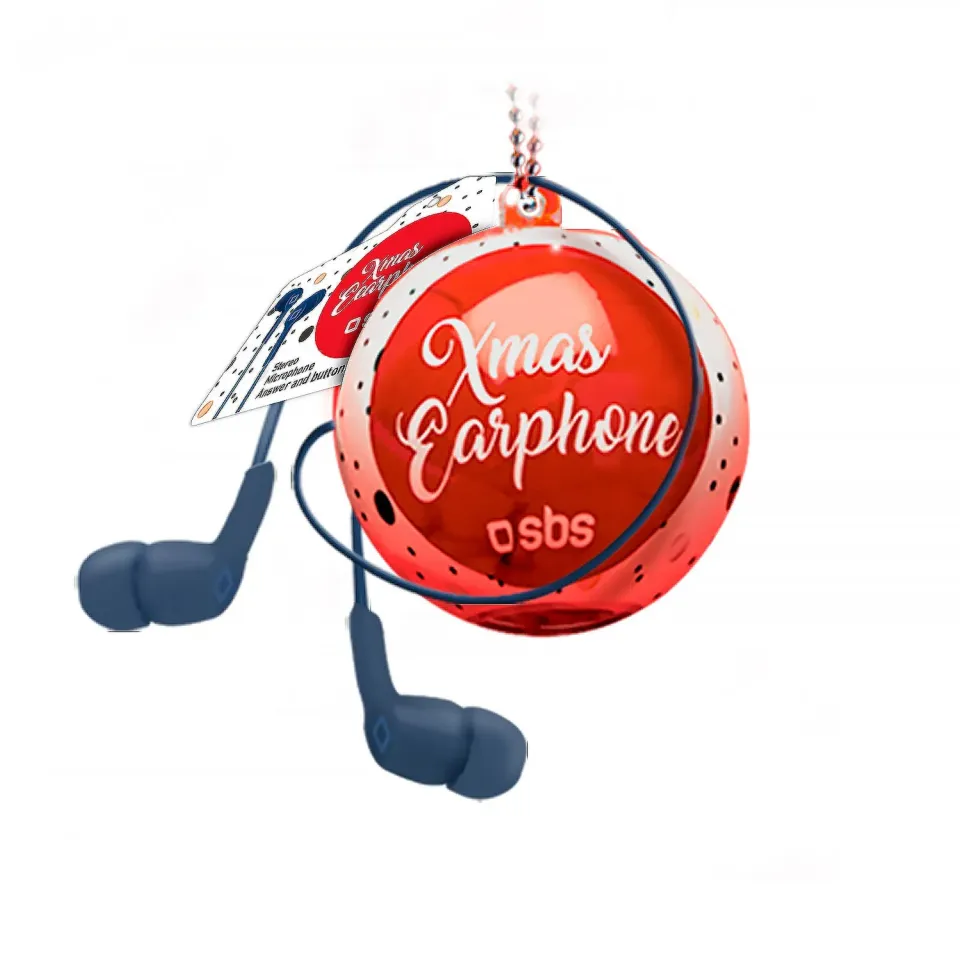 SBS Xmas Ball Kopfhörer Kabel 3,5 mm Blau Geschenk
