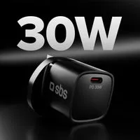 SBS 30W USB-C Wandladegerät UK-Stecker PD Reise