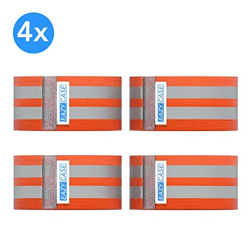 EAZY CASE Reflektorband Neon Orange 4er Set Klett