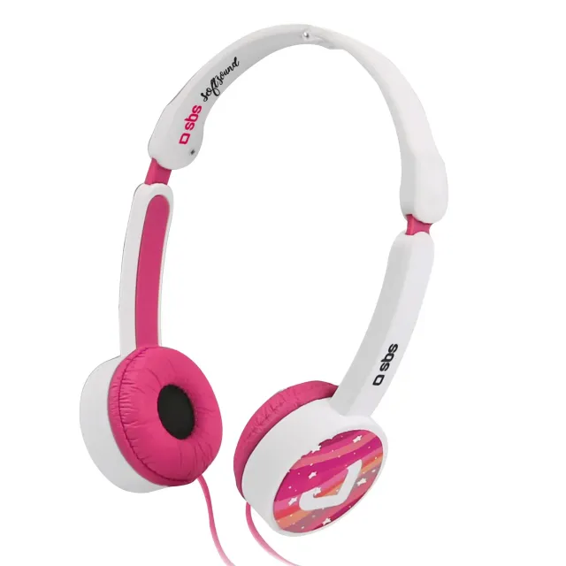 SBS Kopfhörer mit 85 dB Limit Rosa mit Mikrofon