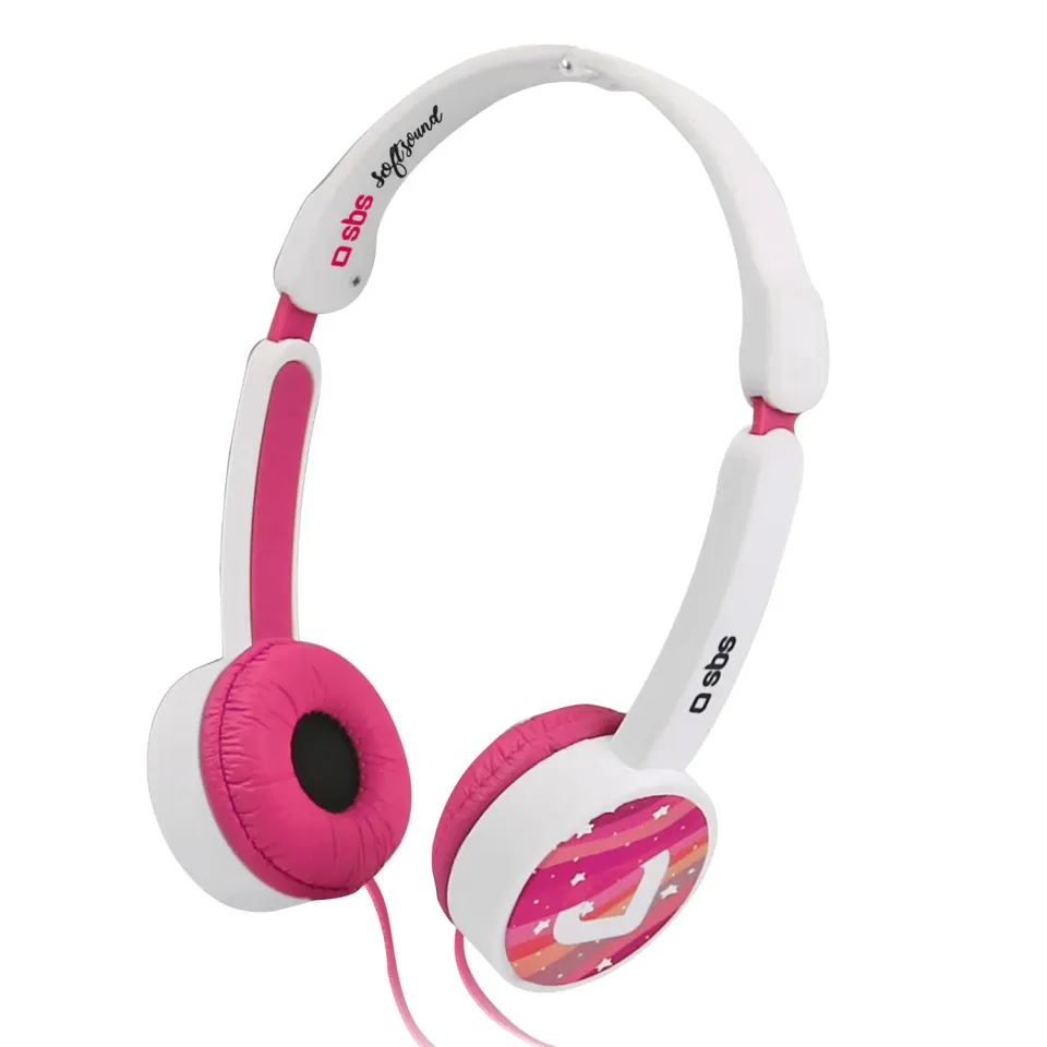 SBS Kopfhörer mit 85 dB Limit Rosa mit Mikrofon