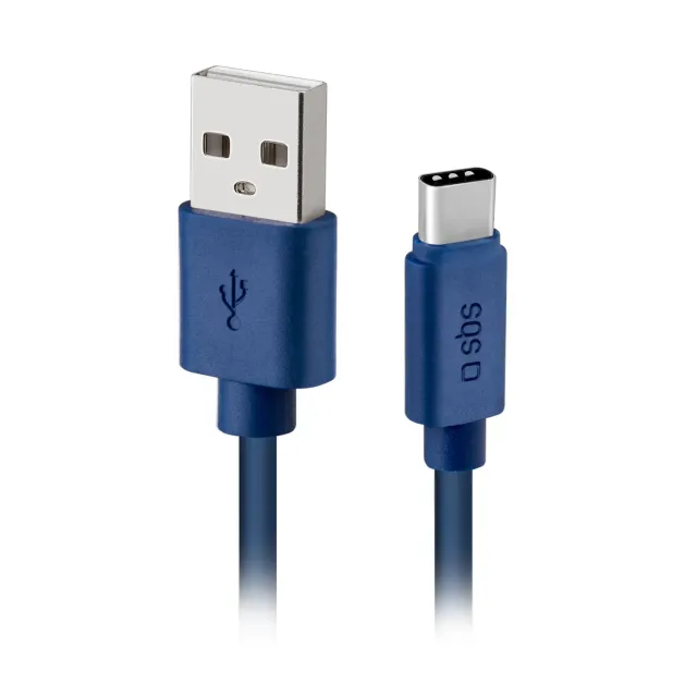 SBS Silikon USB-C Ladekabel 1,5 m blau Datenkabel