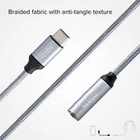 SBS USB-C auf Klinke Adapter 3,5mm 15cm Stoff