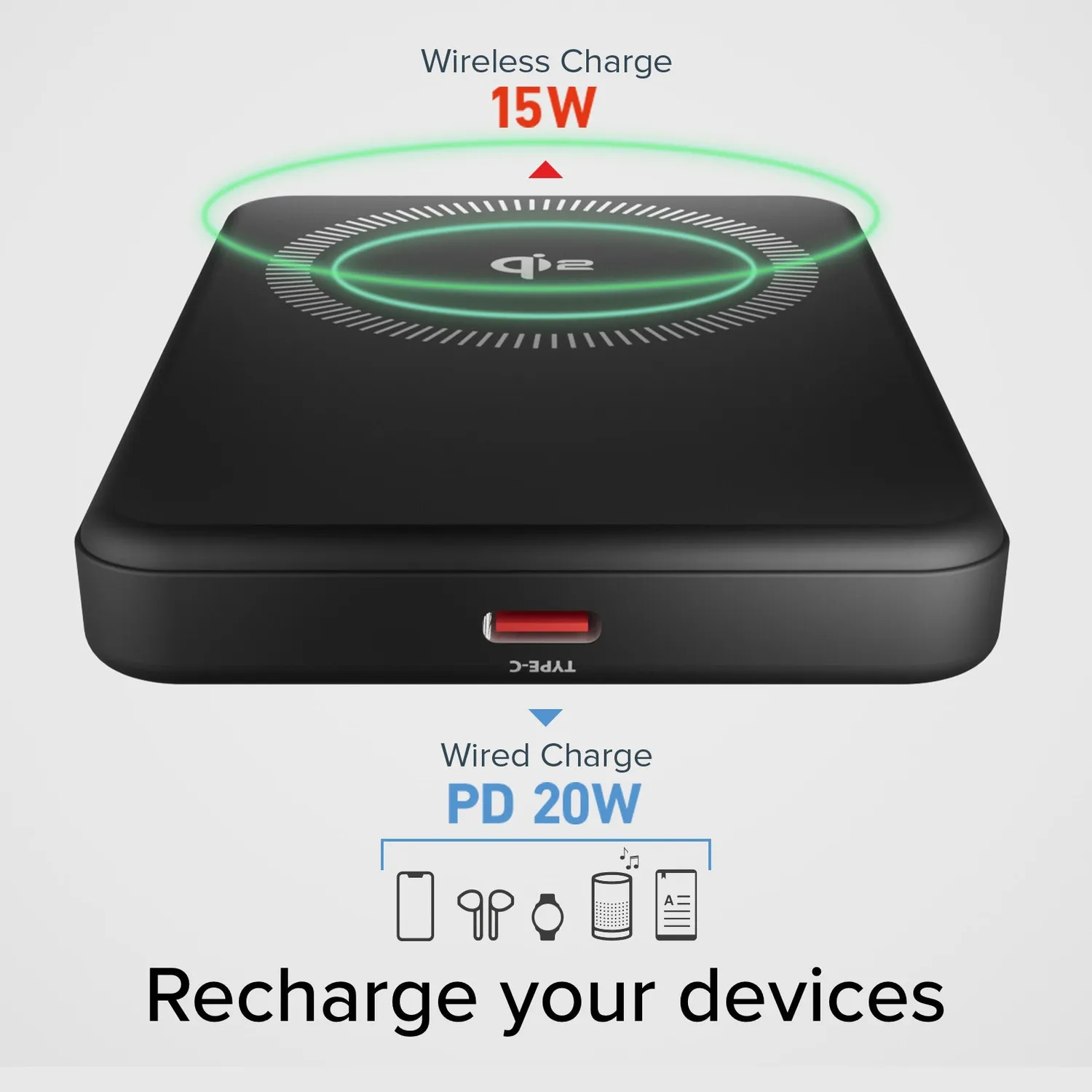SBS Mag Powerbank Qi2 5000mAh magnetisch 15W schwarz
