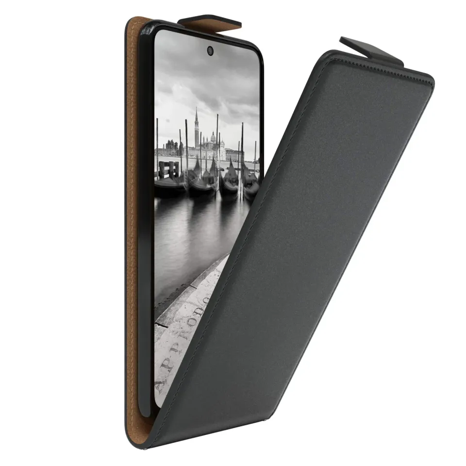EAZY CASE Redmi Note 9S Klapphülle Schwarz Kunstleder