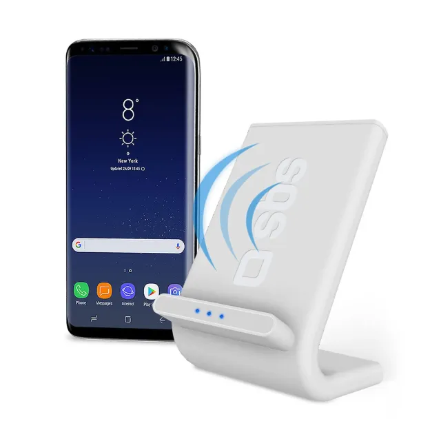 SBS Wireless Tischladegerät Weiß 10W Schnellladung Stand