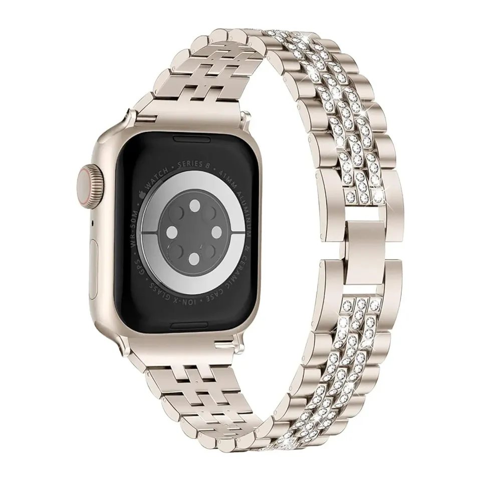arktisband Diamonds Apple Watch Gliederarmband Silber Strass