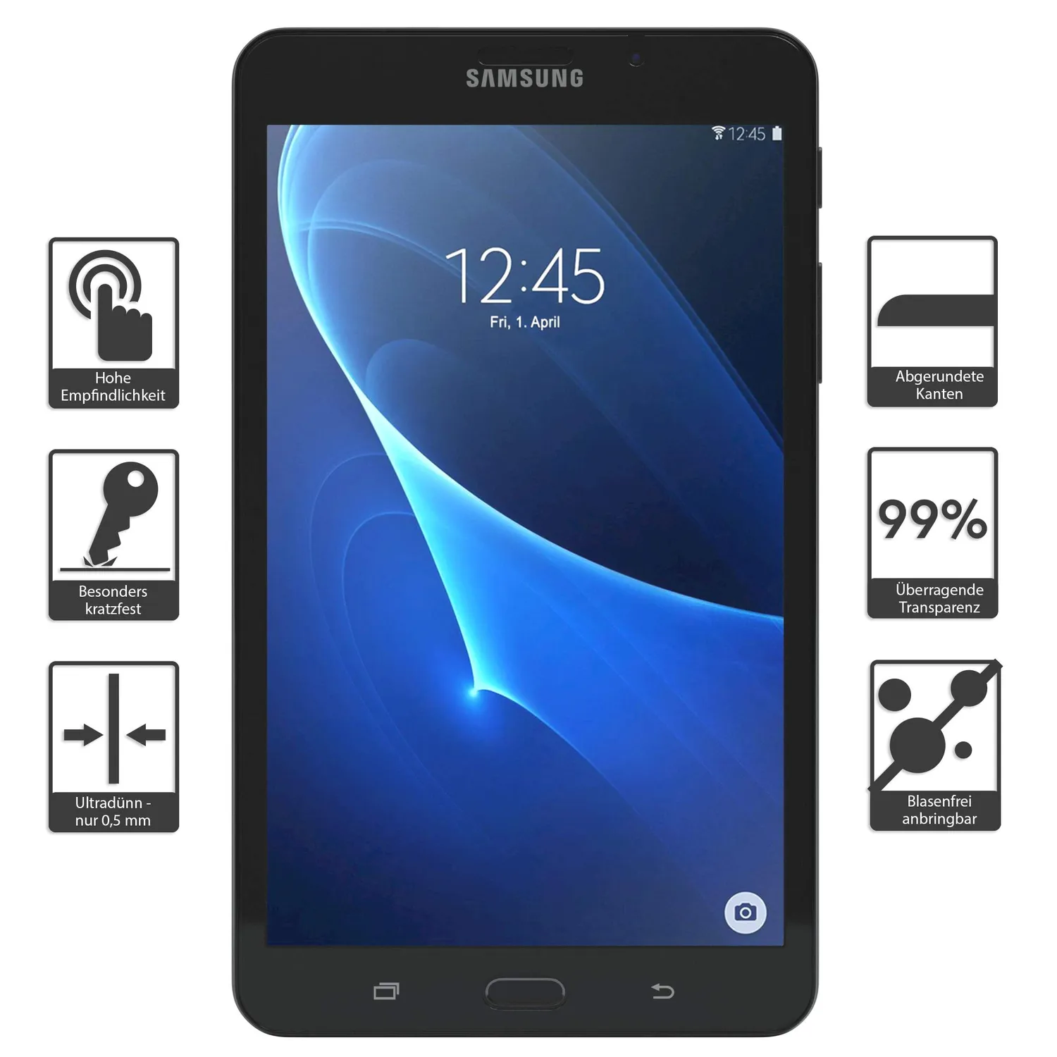 EAZY CASE Galaxy Tab A 7.0 2016 Schutzglas Transparent 9H