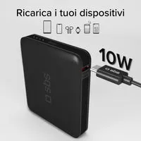 SBS Powerbank 5000 mAh 10W USB-C kompakt Schwarz