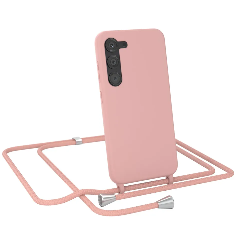 EAZY CASE Galaxy S23 Handyhülle mit Kette Alt Rosa Kameraschutz