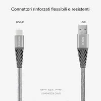 SBS USB auf USB-C Kabel 1,5m Aramid Ladekabel