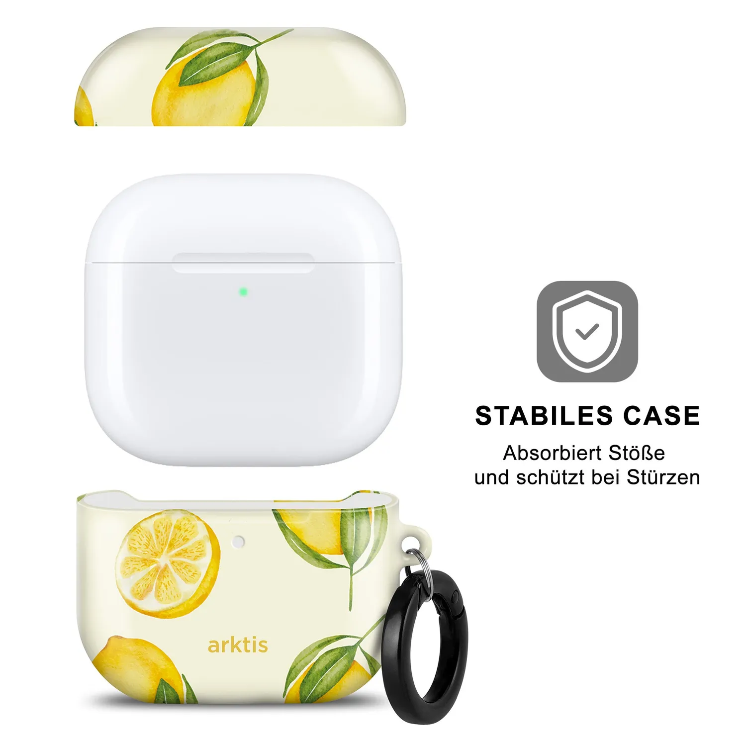 arktis AirPods 4 Hülle Lemon Case Polycarbonat
