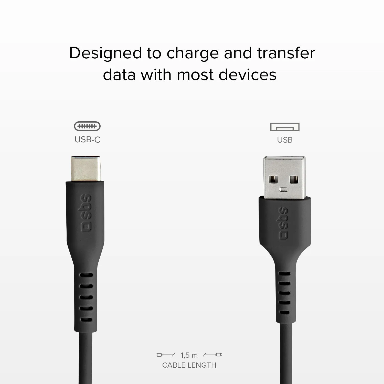 SBS USB Type-C Datenkabel Laden Sync Schwarz