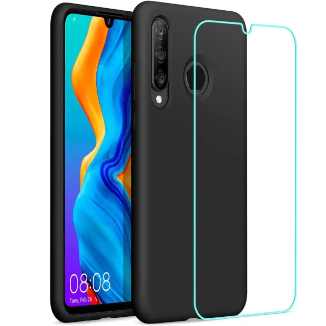 YATWIN Huawei P30 Lite Silikonhülle Schwarz dünn