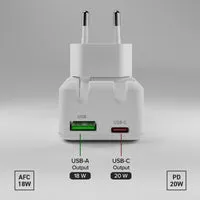 SBS Flexy 20W Wandladegerät klappbar USB-C USB-A