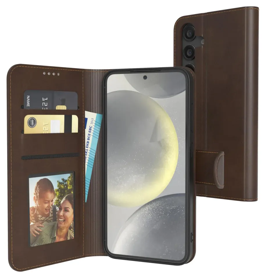 EAZY CASE Galaxy S24 Klapphülle Braun Leder