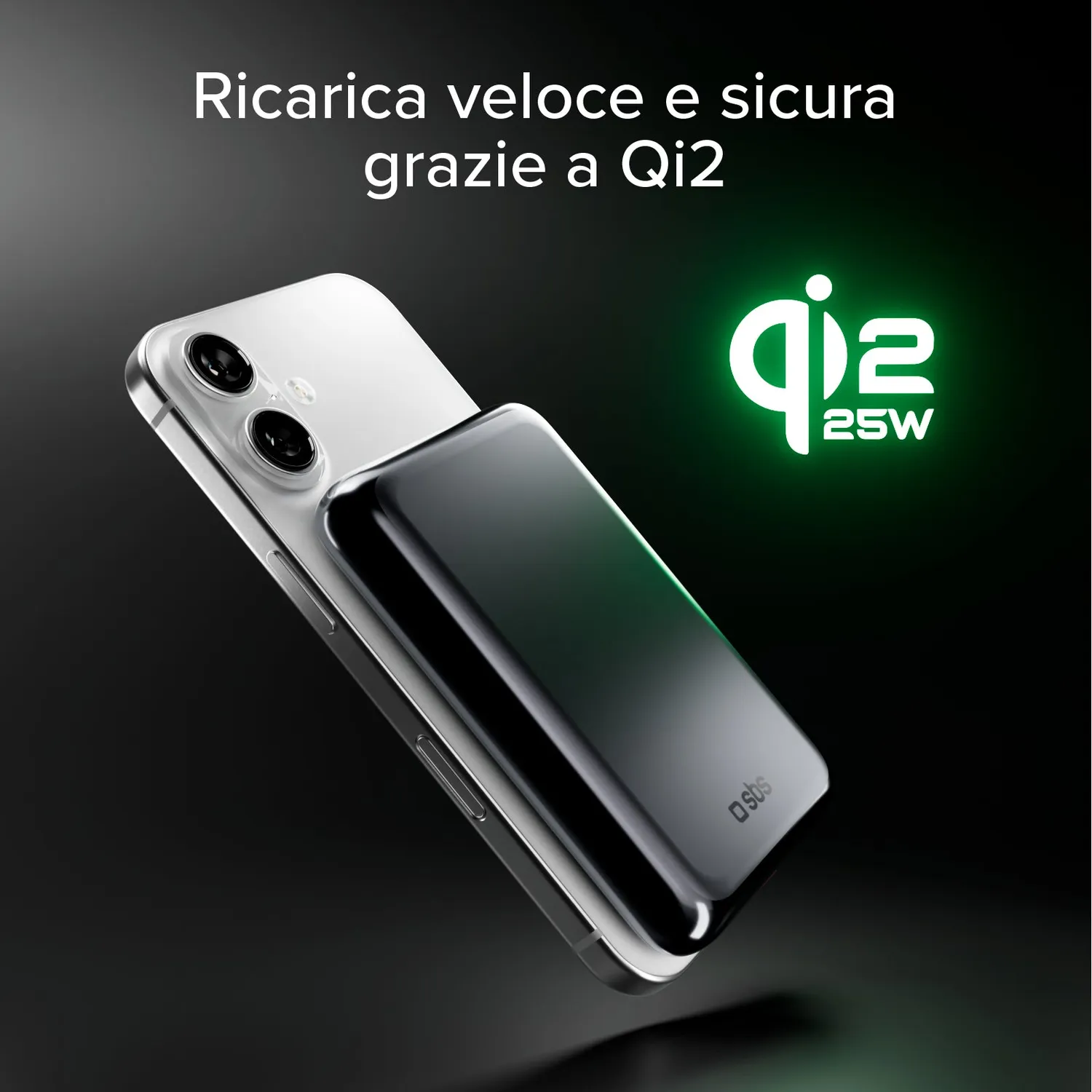 SBS Mag Alu Powerbank 10000mAh Qi2.2 25W magnetisch