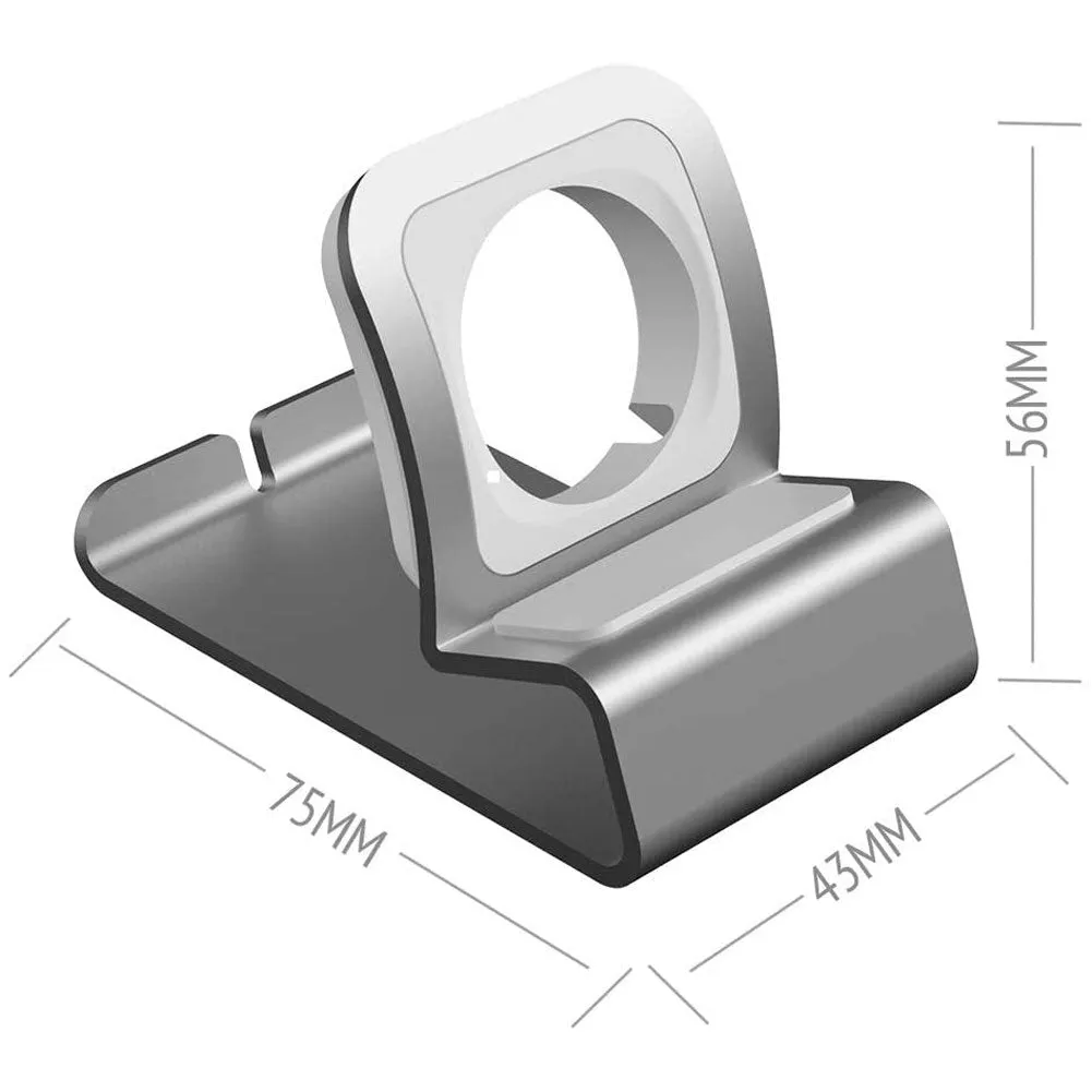 arktis Apple Watch Ladestation Aluminium Silber